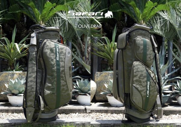 2024 NEW CAMO JACQUARD & CROCO STAND CADDIE BAG LIMITED EDITION (SAFARI) - 画像 (2)